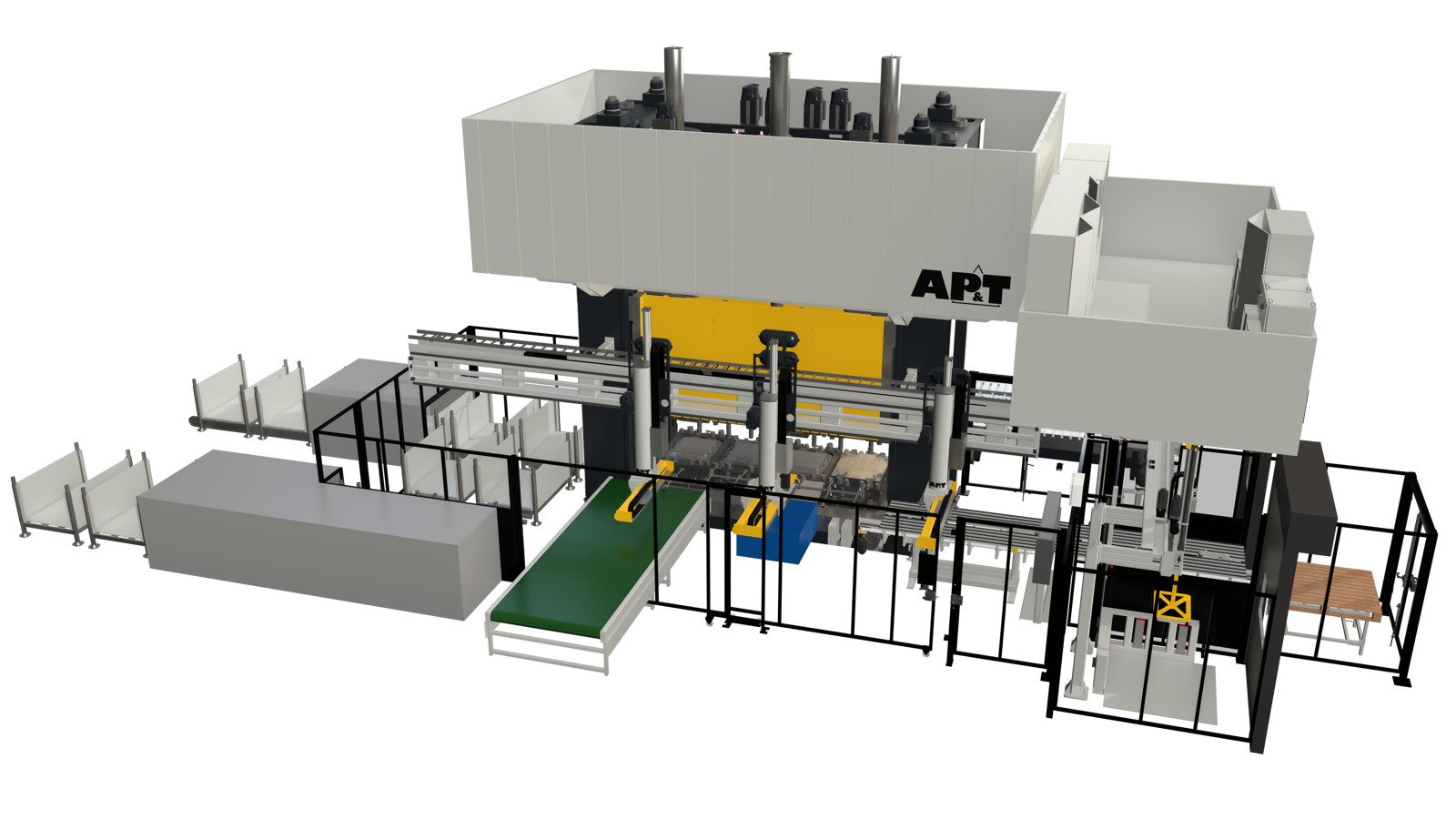 AP&T UniLines is a new line concept in which 60 years of sheet metal forming expertise is built into every module and can be freely configured to meet the manufacturer’s needs. AP&T UniLines 是一种全新的生产线概念,将60年钣金成形专业经验融入每个模块,并可根据制造商的需求自由配置